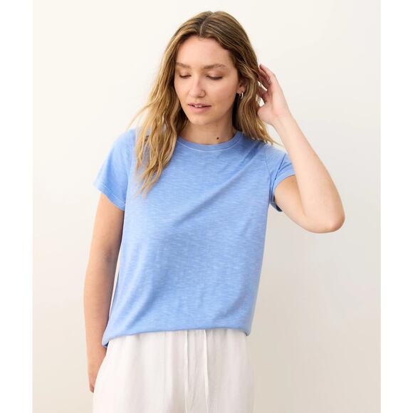 Marine Layer Women's T-Shirt Swing Crew Tee Relaxed Fit Drape Bottom Pima Cotton - Picture 4 of 7